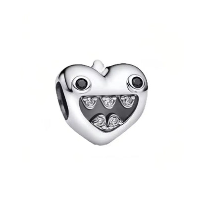 Sparkling 925 Silver Zircon Charm Beads for Bracelet Jewelry B5989