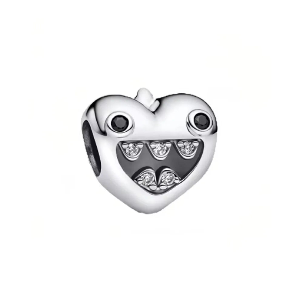 Sterling Silver European Charms with Zircon for DIY Bracelets and Jewelry Making B5989