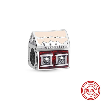 925 Silver Hot Air Balloon Castle Tower Mushroom Charms