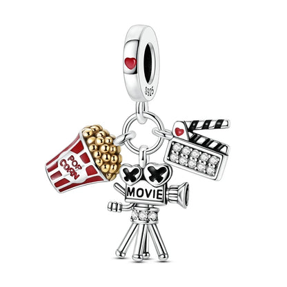 925 Sterling Silver Love Starry Sky Cat Paw Charms Beads