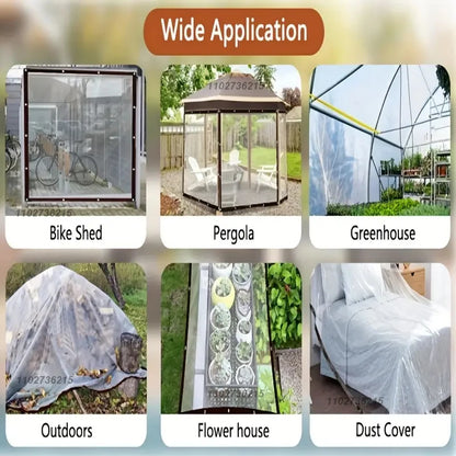Transparent Lightweight Waterproof Tarpaulin Cover Rainproof Shading Cloth for Outdoor Garden Shelter