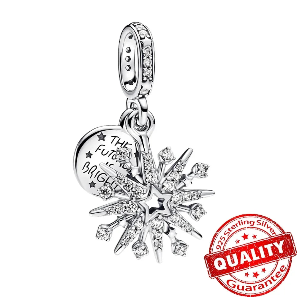 Original 925 Sterling Silver Christmas Charms Santa Claus Reindeer Earrings Beads for Necklace and Bracelet DIY Fine Jewelry Gifts