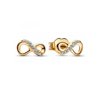 European 925 Silver Blue Snowflake Moon And Heart Zircon Stud Earrings For Women Holiday Exquisite Charm Jewelry