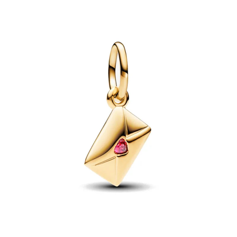 Gold Color Key Lock Cactus Pendant Bead for DIY European 925 Sterling Silver Bracelet and Necklace Jewelry for Women