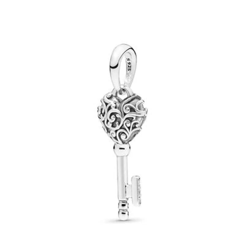 925 Sterling Silver DIY Mother's Day Mom Key Dangle Bead for Charm Bracelet Necklace Jewelry Accessories