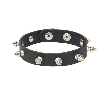Gothic Punk Cat Heart Leather Bracelet For Women And Men