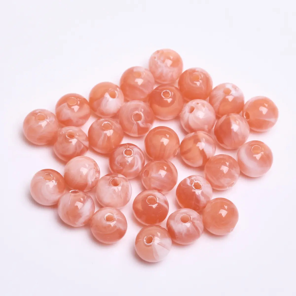 Fashion Round Resin Beads 8mm Imitation Jade for Jewelry Making 50 Pcs