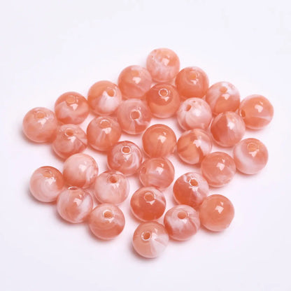 Fashion Round Resin Beads 8mm Imitation Jade for Jewelry Making 50 Pcs