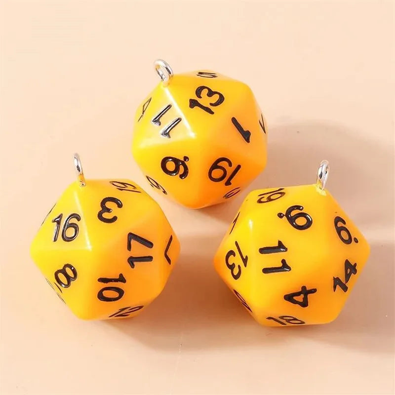 Vibrant 3D Dice Charms Set for DIY Jewelry Making and Creative Accessories