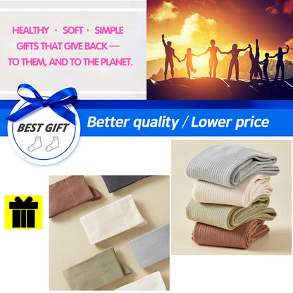 Lightweight Stackable Seamless Cotton Blend Mid Calf Socks
