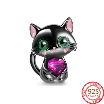 Original 925 Sterling Silver Linked Sister Hearts Openable Heart Locket Dangle Charm Beads for Necklace and Bracelet Jewelry