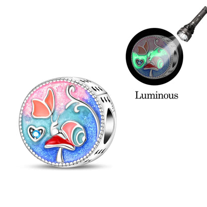 925 Sterling Silver Luminous Lantern Angel Cat Charm