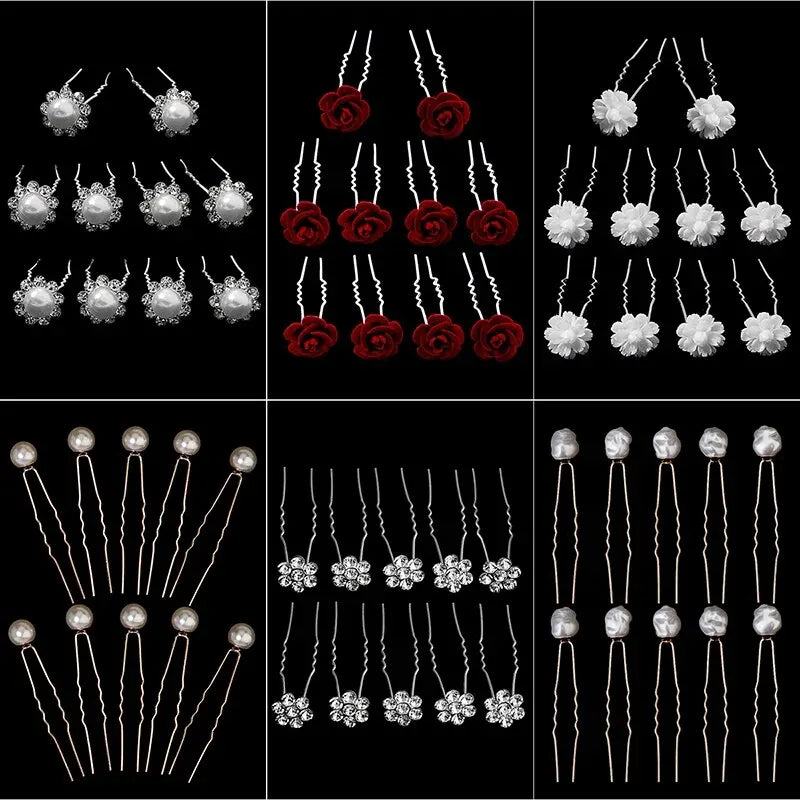 Elegant Pearl Beaded Hairpin Set for Wedding and Fashion Styling