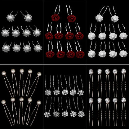 Elegant Pearl Beaded Hairpin Set for Wedding and Fashion Styling