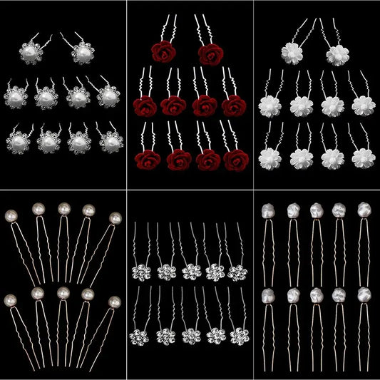 Elegant Pearl Beaded Hairpin Set for Wedding and Fashion Styling