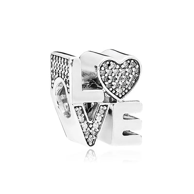 European Zircon Charm Beads 925 Silver Pendant Necklace for Women Gift P263-bai