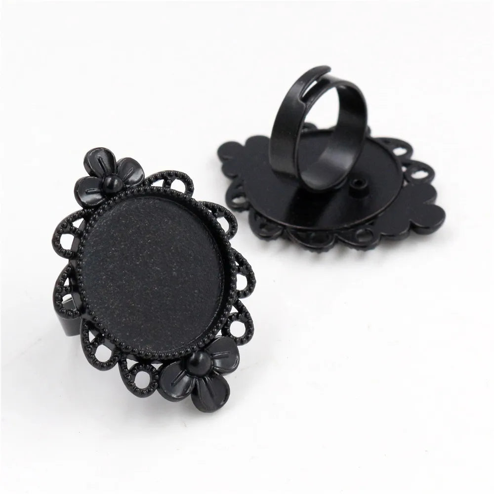 Versatile Adjustable Ring Settings Set for 20mm Cabochons and Buttons