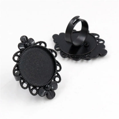 Versatile Adjustable Ring Settings Set for 20mm Cabochons and Buttons