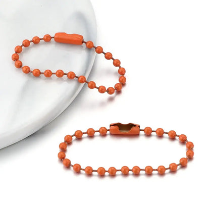 100Pcs Lot 10Cm Iron Colorful Ball Bead Chain for DIY Jewelry Making dark orange
