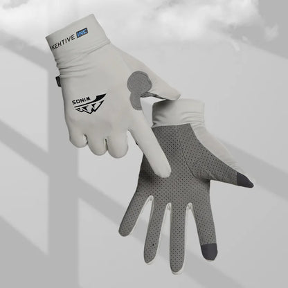 Men's Ice Silk Winter Gloves Anti Slip Full Finger Sunscreen Fishing Kayak Gloves