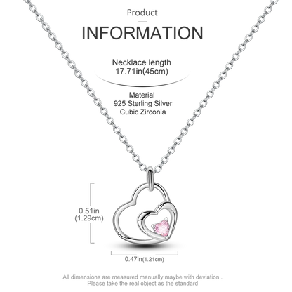 925 Sterling Silver Firefly Heart Zircon Pendant Necklace for Women Anniversary Birthday Gifts KTN045