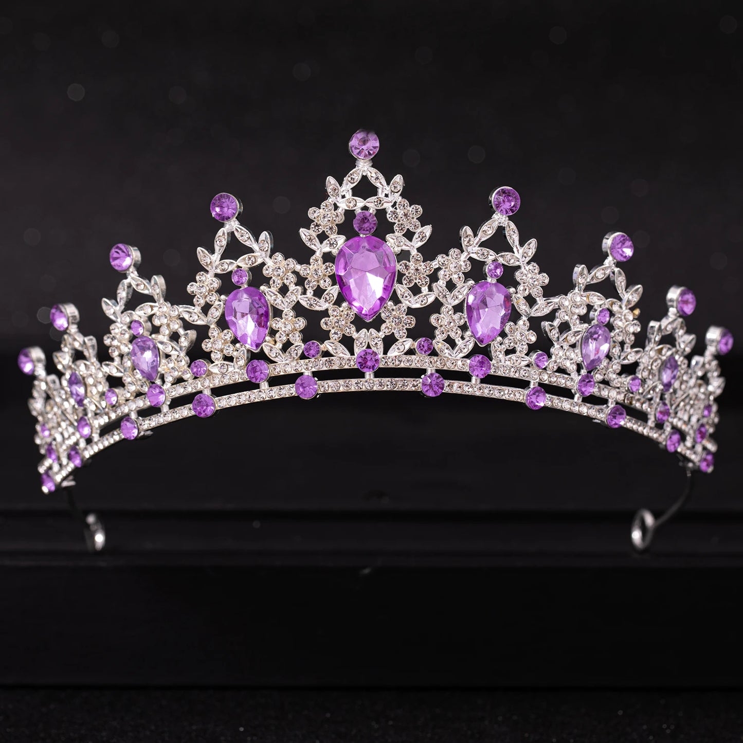 Elegant Crystal Bridal Tiara Crown for Weddings Silver Diadem Veil Headpiece Jewelry