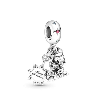 Exquisite 925 Silver Rabbit and Mouse Pendant Beads for DIY European Bracelets with Zircon Accents