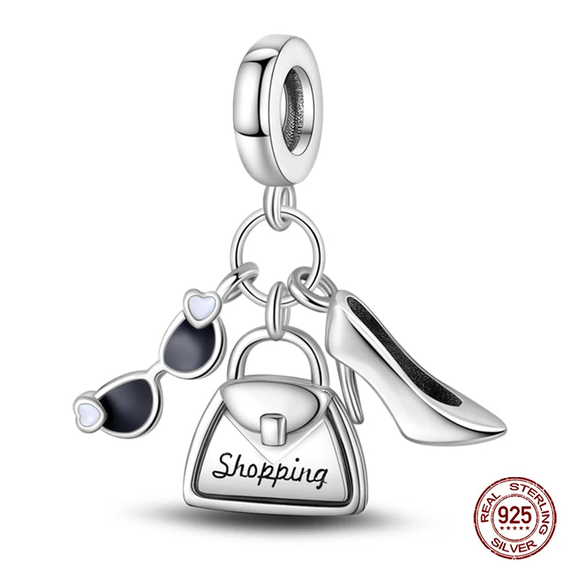 Sterling Silver Camera Coffee Cup Charm Beads for Qikaola Bracelet Jewelry DIY