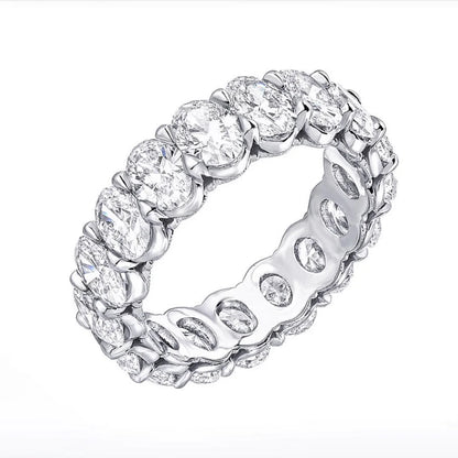 Luxury 925 Sterling Silver Oval Square Simulated Diamond Engagement and Wedding Ring for Women