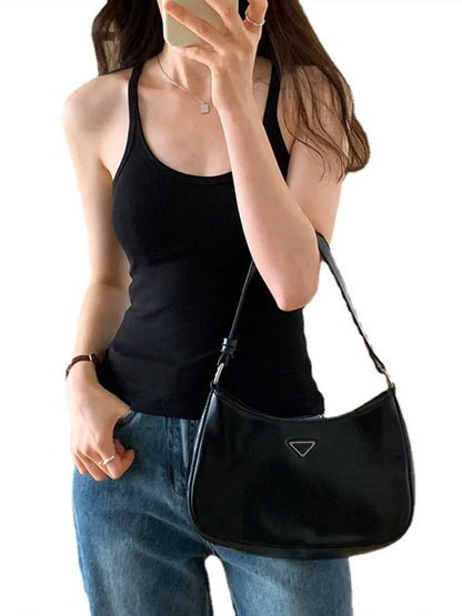 Summer Solid Slim Knit Tank Top For Women Casual Cotton