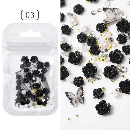 Kawaii Lollypop 3D Nail Art Charms Set with Resin Butterfly and Bear Rhinestones