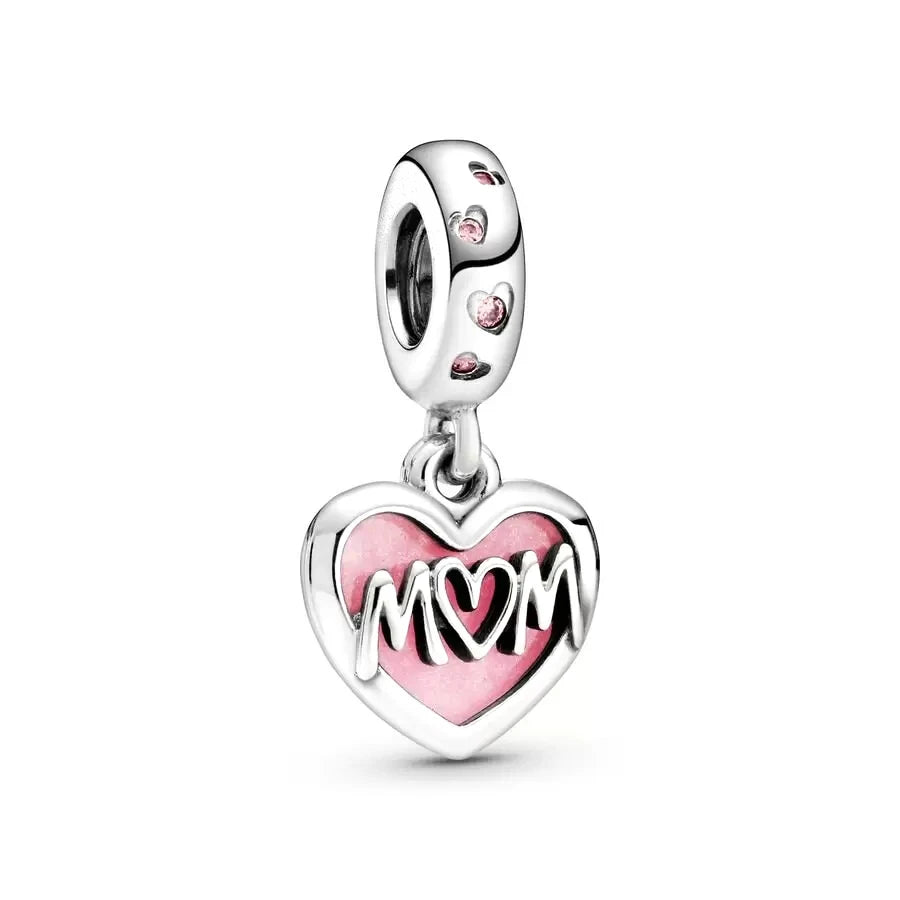 Hot Pink Murano Glass Charm Bead For 925 Bracelet Pendant
