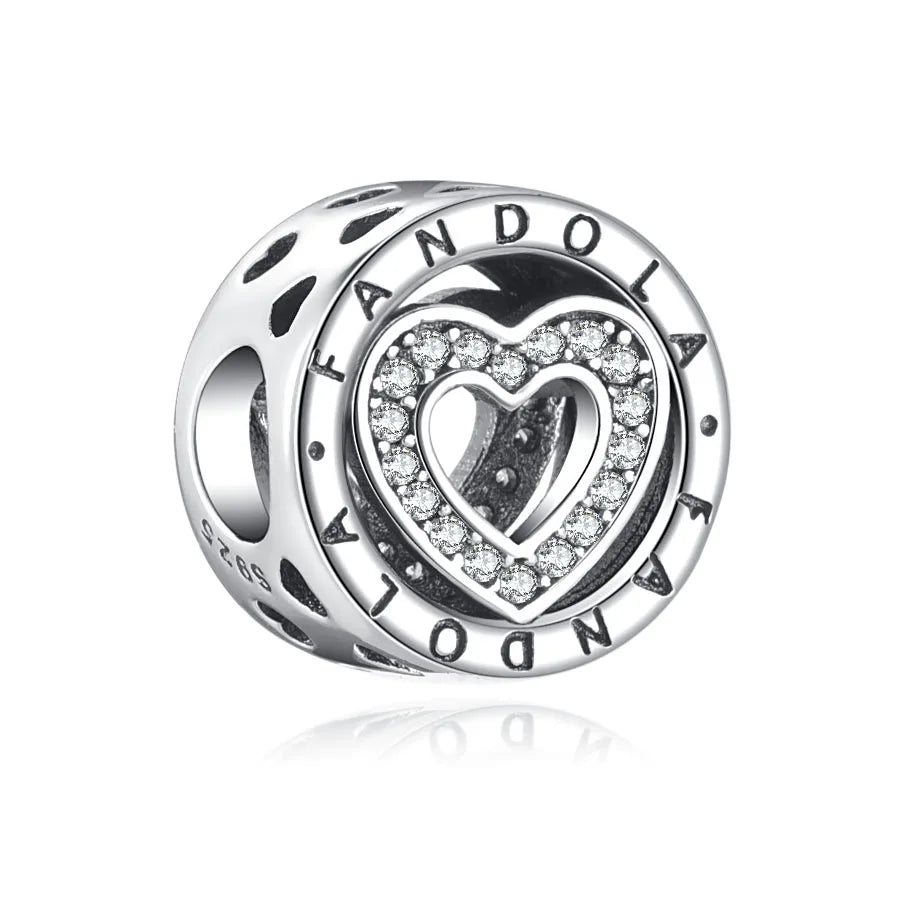 925 Sterling Silver Love Arrow Double Ring Charm for Wedding Anniversary Jewelry A302