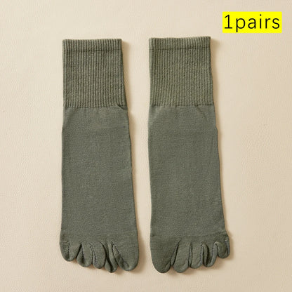 Men Cotton Toe Socks Moisture Wicking Odor Control