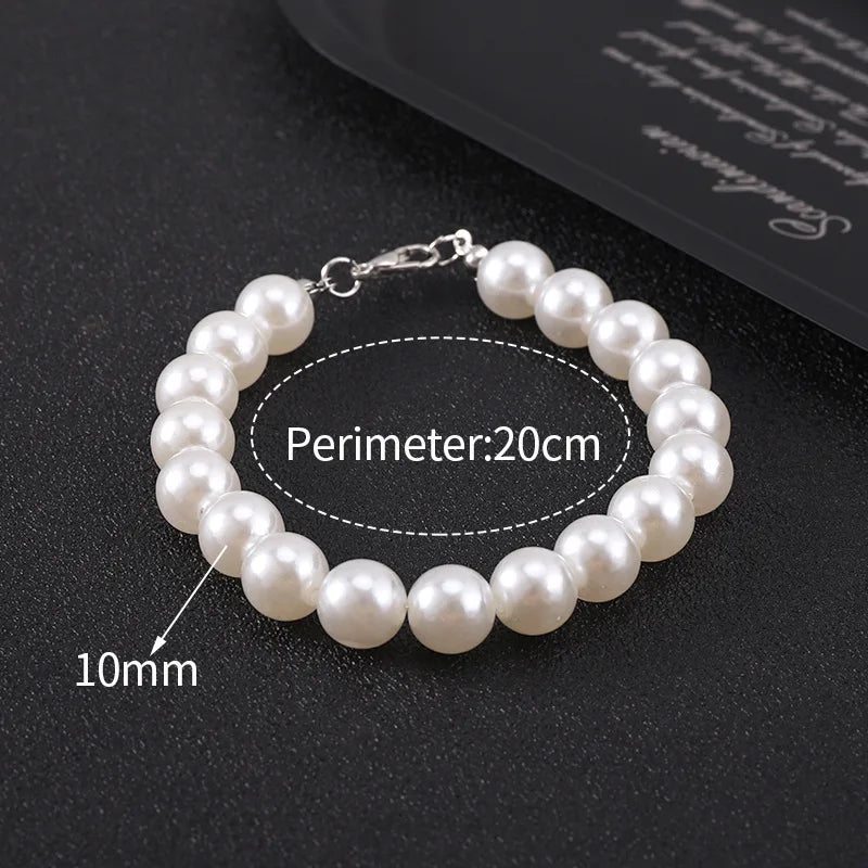 Elegant Unisex Pearl Necklace Handmade Bead Strand for Weddings and Banquets 2024 Trend