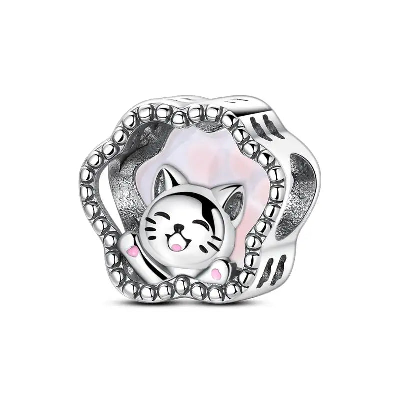Genuine 925 Sterling Silver Heart Charm Bead for Mother's Day Bracelet Gift