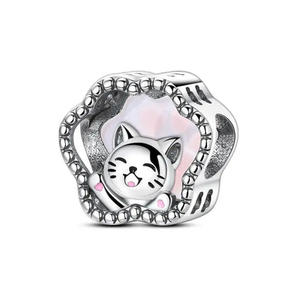 Genuine 925 Sterling Silver Heart Charm Bead for Mother's Day Bracelet Gift