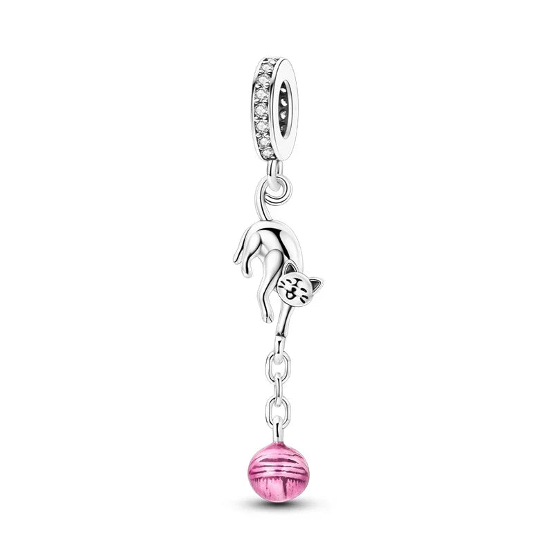 Original 925 Sterling Silver Cat Claw Charms with Zircon Accents Money Attract Earrings and DIY Necklace Bracelet Beads Gift Jewelry