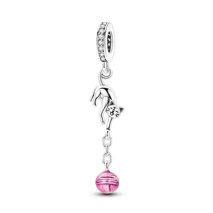 Original 925 Sterling Silver Cat Claw Charms with Zircon Accents Money Attract Earrings and DIY Necklace Bracelet Beads Gift Jewelry