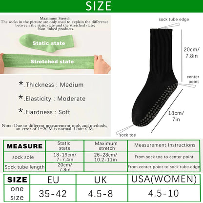 3 Pairs Cotton Anti Slip Medium Yoga Socks For Women