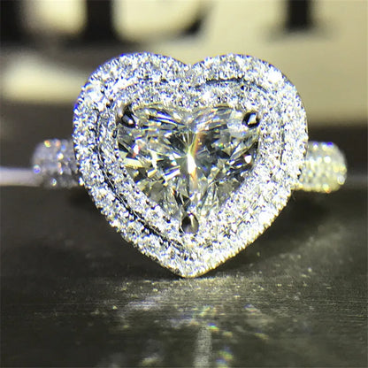 Classic Lady Lab Diamond Ring in 925 Sterling Silver Elegant Bridal Engagement Jewelry Gift for Women Style 3