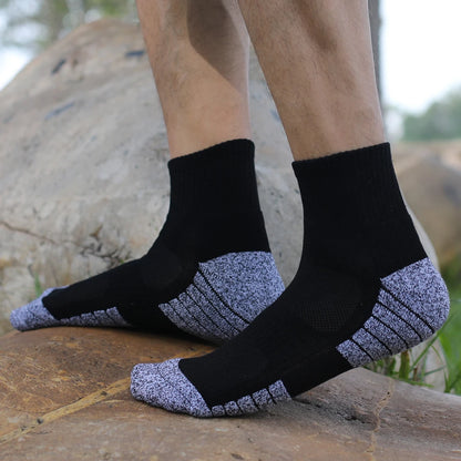 6 Pairs Mens Thermal Terry Hiking Socks Mid Crew Cushioned
