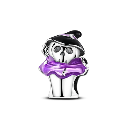 925 Sterling Silver Pumpkin Charm With Zircon Inlay