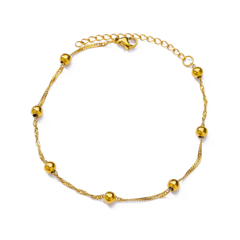 Gold Imitation Pearl Anklets for Women with Stainless Steel Chain - Perfect Summer Beach Accessories and Gifts