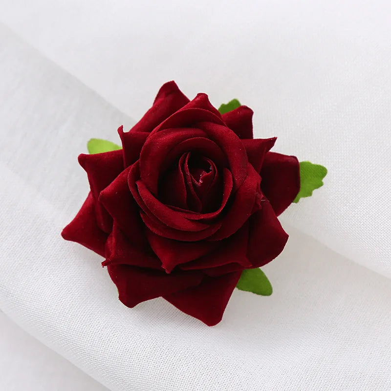 Elegant Rose Flower U-Shaped Hairpins for Wedding Brides and Women