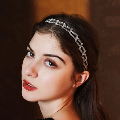 Luxury Pearl Rhinestone Beaded Hairband Lace Crown Crystal Bridal Tiara for Weddings and Special Events