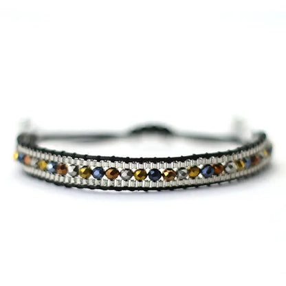 Bohemian Cord Chain Bracelet for Women - Beach Style Handmade Jewelry Black