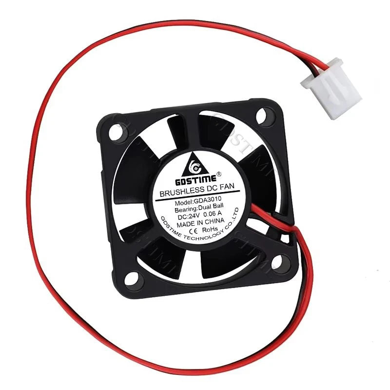 2 Pcs Gdstime DC 24V Fan 30MMx10MM Dual Ball Bearing Cooling Fan