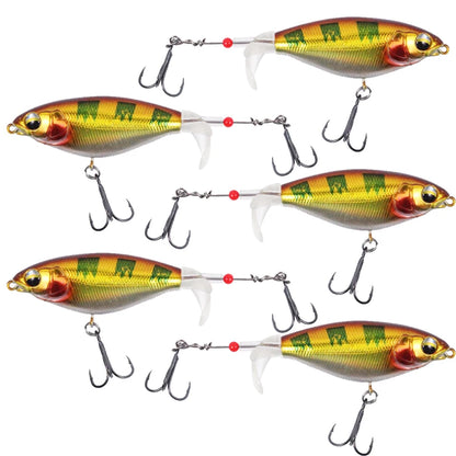 5pcs Floating Propeller Lure Bionic Bait for Fishing Gear 5pcs golden 7cm 6g