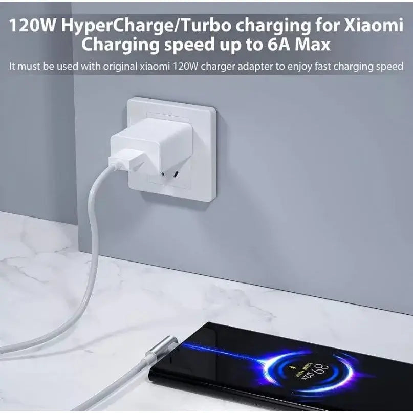 Original Xiaomi 120W 6A Super Fast Charger With Type C Cable